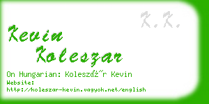 kevin koleszar business card